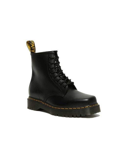 Dr. Martens Black 1460 Bex Squared Toe Leather Lace Up Boots