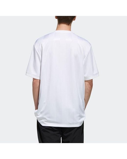 Adidas White Neo Logo Printing Sports Round Neck Short Sleeve T-Shirt for men