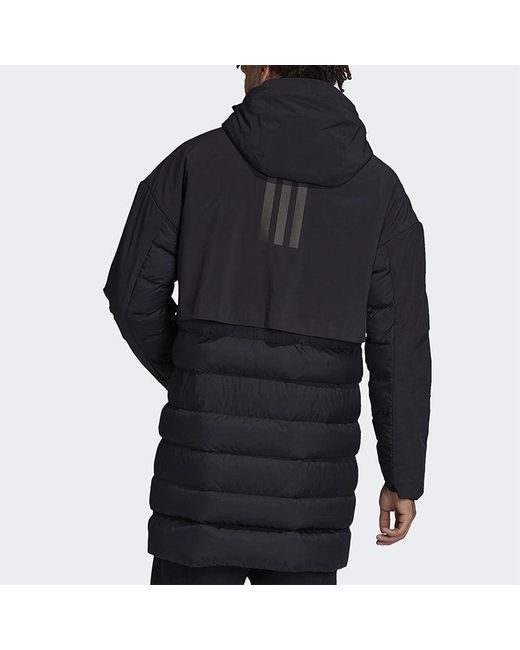 Adidas Blue Outdoor Casual Sports Windproof Stay Warm Hooded Down Jacket for men