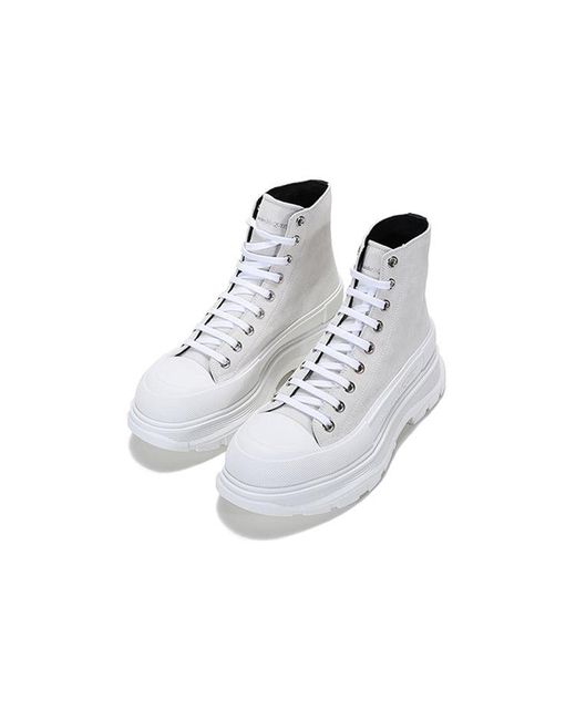 McQueen White Tread Slick Boots for men
