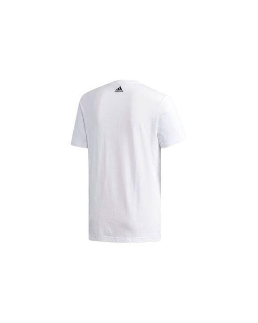 Adidas White Ss Key City Logo Printing Sports Short Sleeve for men