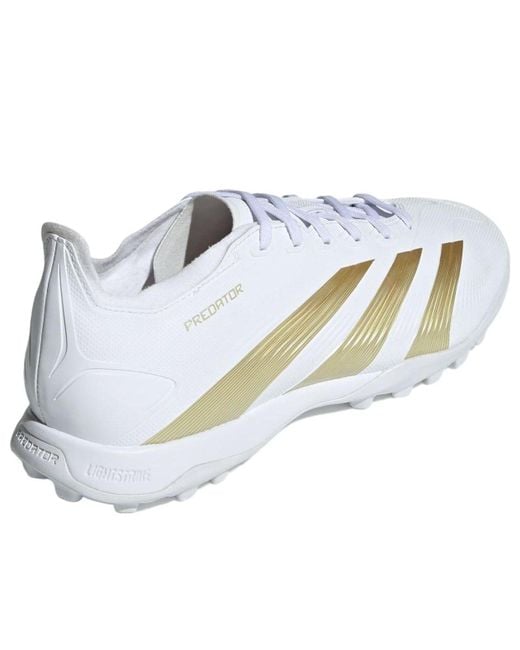 Adidas White Predator League Turf 'Cloud Metallic Sandy Met' for men