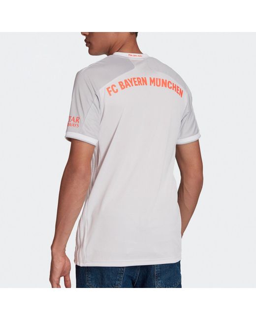 Adidas White Fcb A Jsy Round Neck Sports Jersey Sw Fan Edition Bayern Munich Away for men