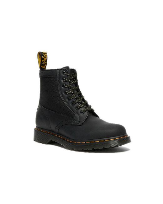 Dr. Martens Black 1460 Panel Leather Lace Boots for men