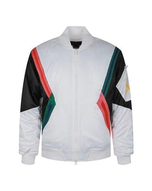 Nike Blue Wings Ma-1 Casual Sports Colorblock Stand Collar Jacket for men