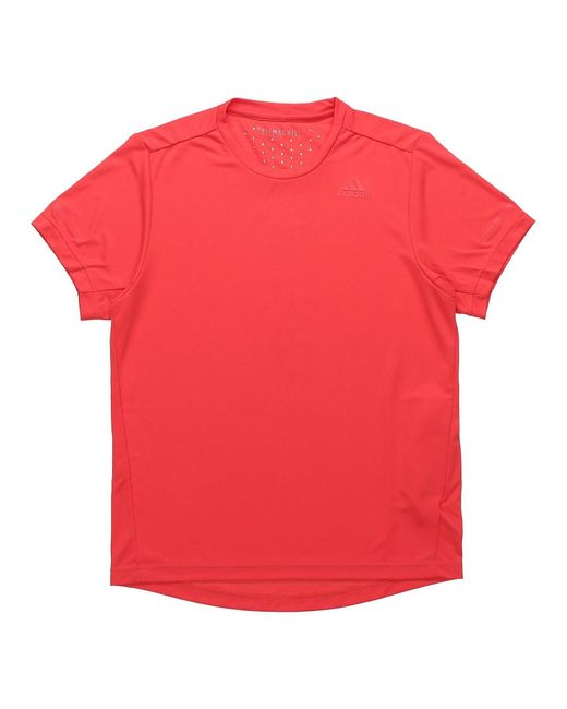 Adidas Red Running Training Sports Round Neck Short Sleeve for men