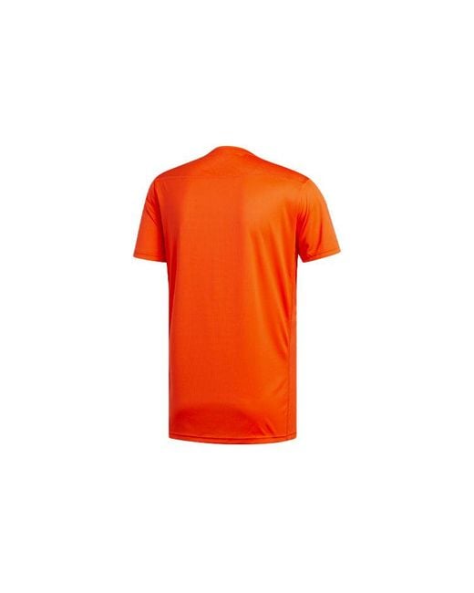 Adidas Orange Own The Run T Sports Training Round Neck Short Sleeve for men