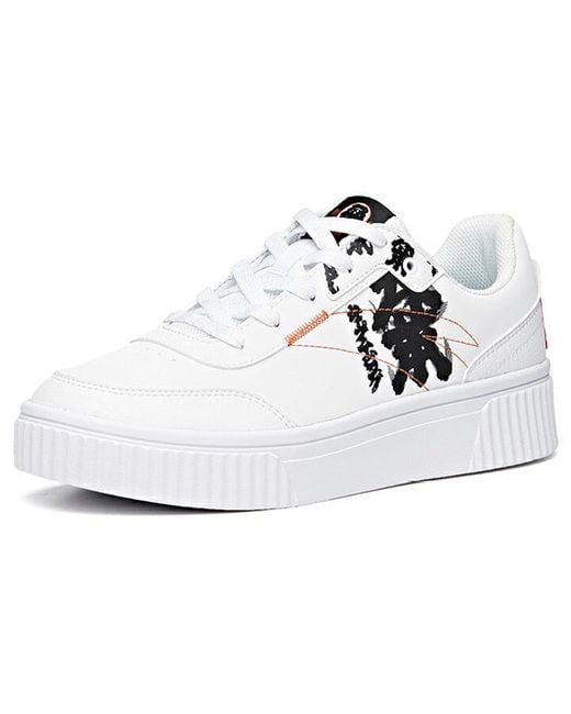 Anta White Skateboarding Series Sneakers 'Graffiti' for men