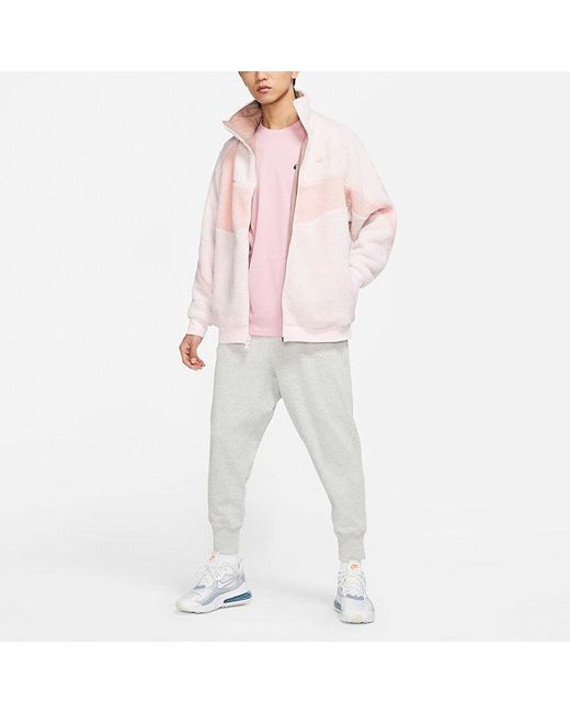 Nike Sportswear Swoosh Full-length Zipper Cardigan Reversible Logo Jacket Pink (asia Sizing) for men