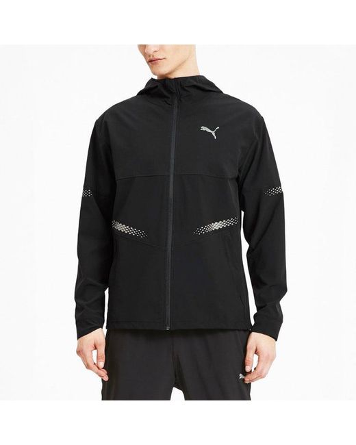 PUMA Black Runner Id Hooded Jacket for men