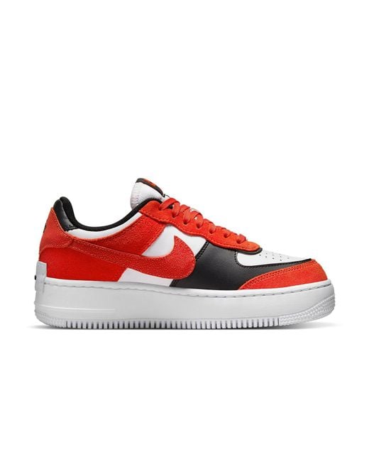 Nike Red (Wmns) Air Force 1 Shadow 'Cracked Leather