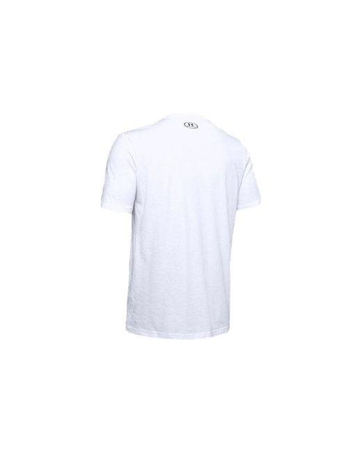 Under Armour White Wordmark Shoulder Short Sleeve for men