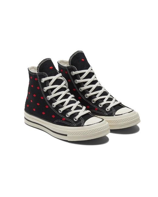 Converse Black Chuck 70 Embroidered Lips High 'Love Me for men