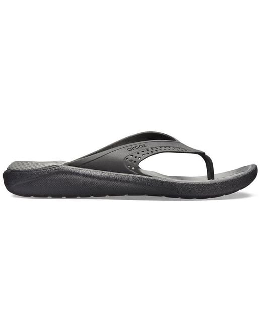 CROCSTM Black Literide Minimalistic Beach Flip-Flops Dark for men