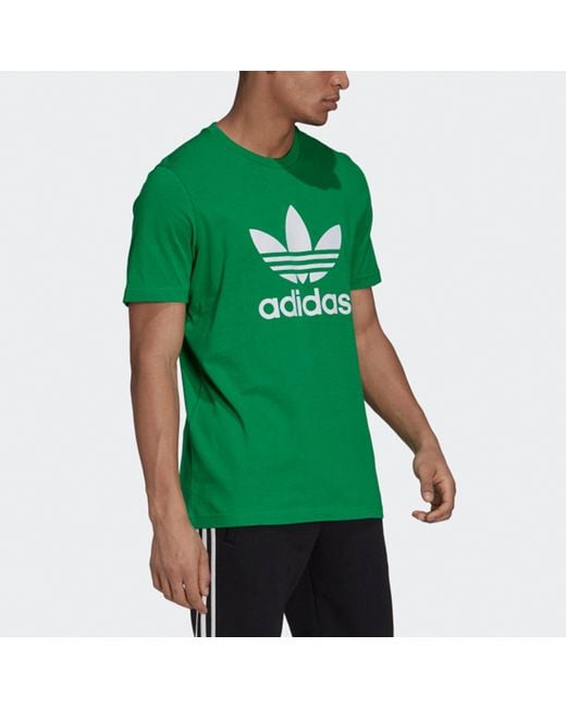 Adidas Green Adicolor Classics Trefoil T-shirt for men