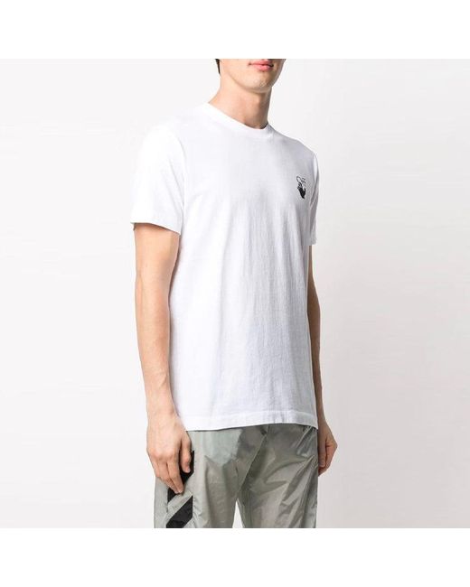 Off-White c/o Virgil Abloh Red Ss21 Back Arrow Logo Printing Round Neck Pullover Short Sleeve for men