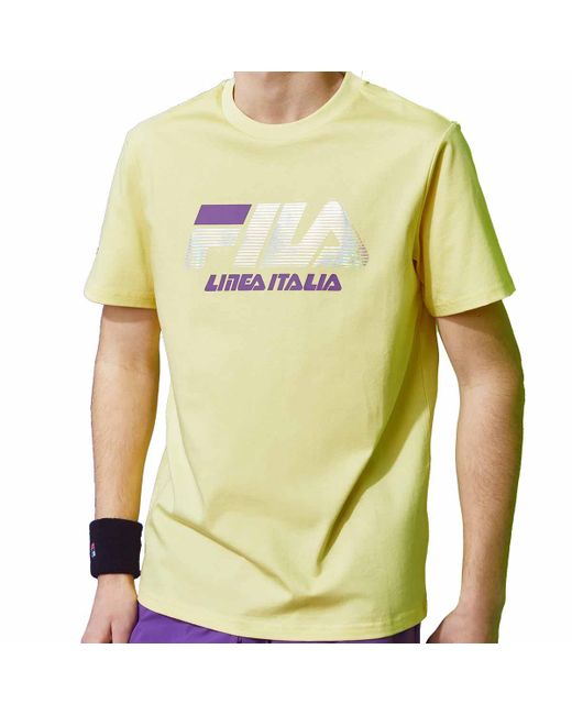 Fila Yellow Basic Round Neck Short Sleeve Couple Style