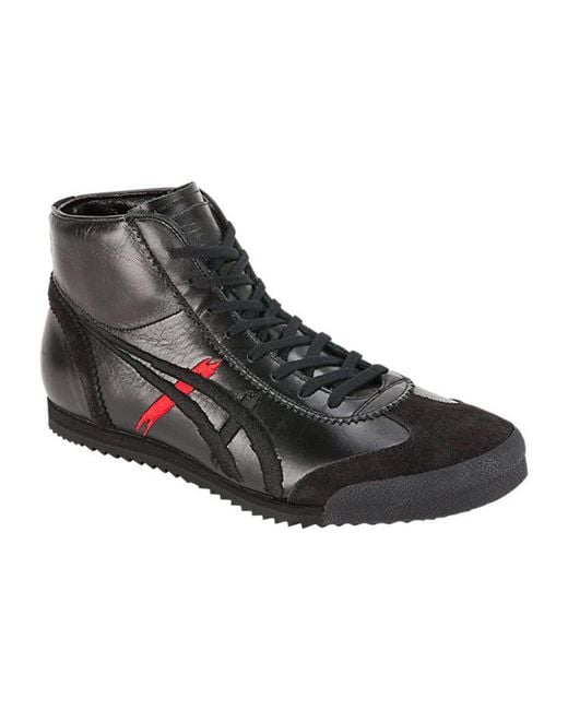 Onitsuka Tiger Black Mexico Mid Runner Dx Leather' for men