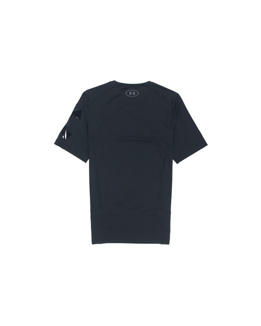 Under Armour Blue Casual Breathable Round Neck Tight Sports Short Sleeve for men