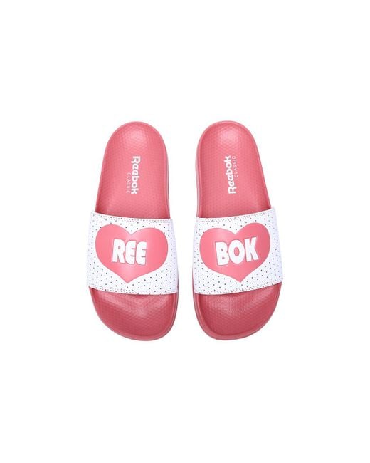 Reebok Pink Classic Slide Sandals for men