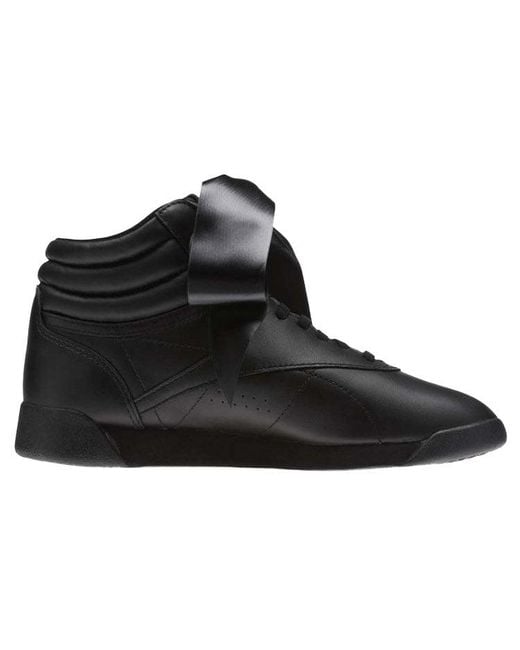 Reebok Black (Wmns) Freestyle Hi Satin Bow