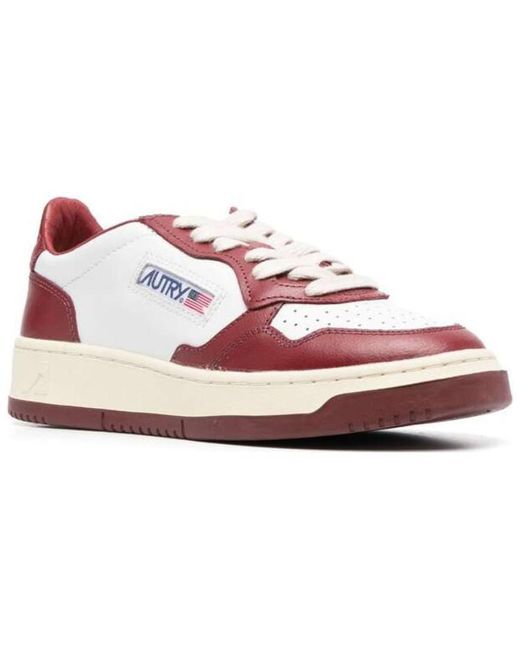 Autry White (Wmns) Medalist Low Bicolor Burgundy'