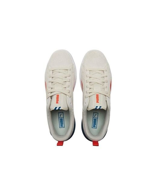 PUMA White Suede Bloc 'Pristine Cherry Tomato' for men