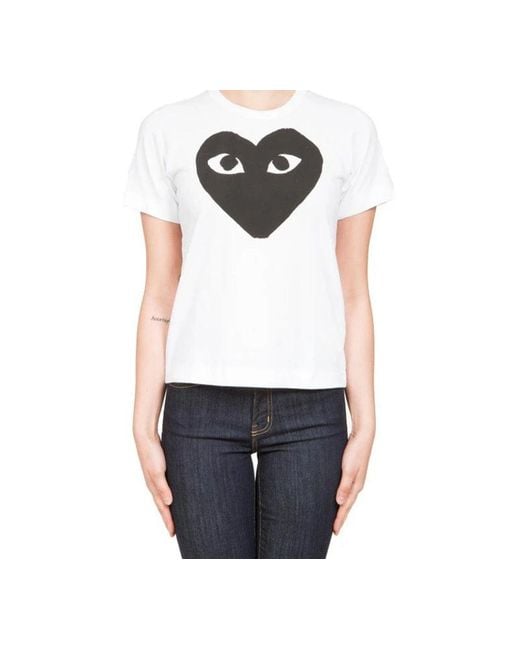 COMME DES GARÇONS PLAY White (Wmns) Heart Logo Tee