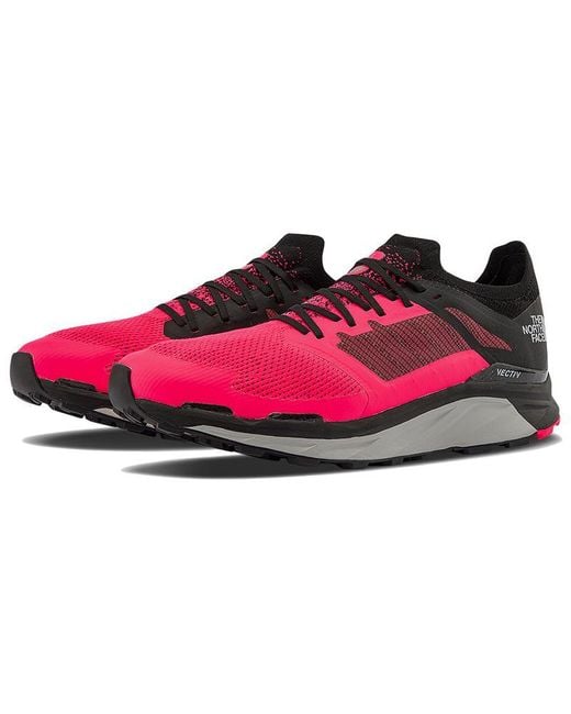 The North Face Red Vectiv Eminus Running Sneakers Tnf Trail Marker Print Brilliant Coral' for men