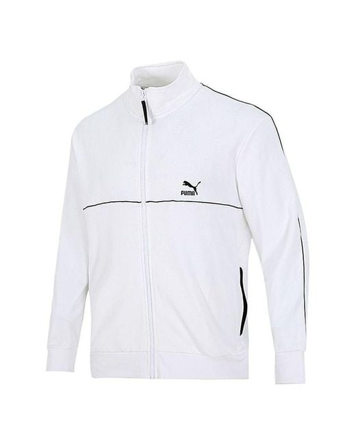 PUMA Blue Running Training Breathable Sports Stand Collar Logo Jacket for men