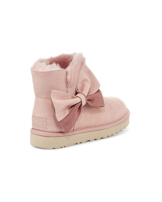 Ugg Pink (Wmns) Classic Mini Two-Tone Bow
