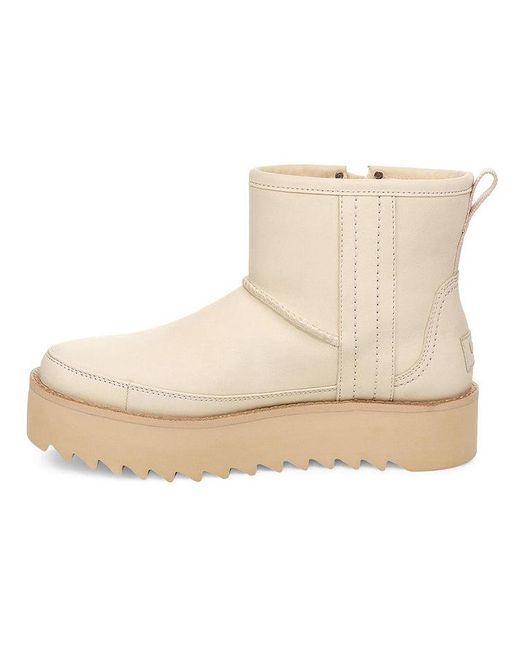 Ugg Natural (Wmns) F19 Classic Rebel Biker Mini Fleece Lined