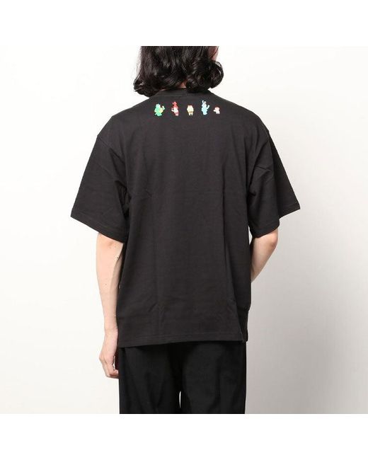 Adidas Black Originals X Melting Sadness Crossover Funny Logo Printing Round Neck Short Sleeve T-Shirt for men