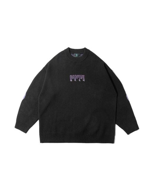 Li-ning Black Badfive Graphic Knit Sweater for men