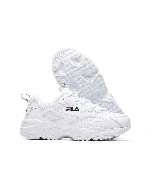 Fila White (Wmns) Tracer Series Wear-Resistant Low Tops Casual Shoe
