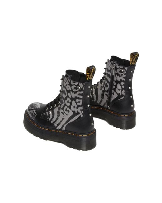 Dr. Martens Black Dr.Martens Jadon Boot Animal Clash Leather Platforms for men