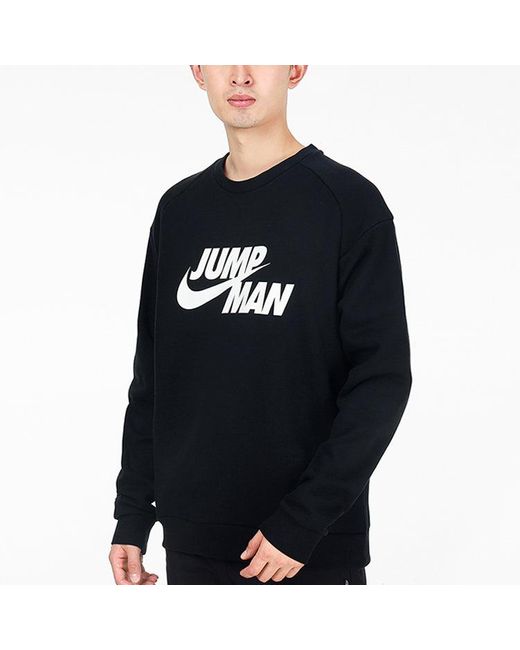 Nike Blue Logo Printing Fleece Lined Stay Warm Sports Pullover Round Neck for men