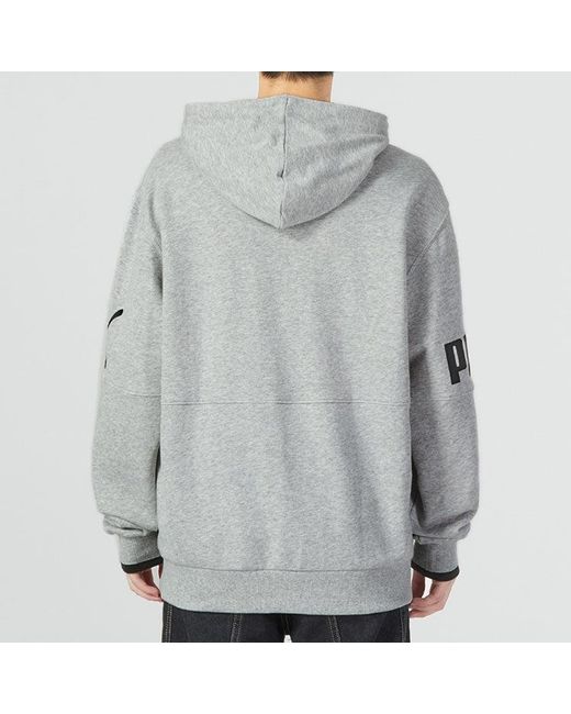 PUMA Gray Power Training Hoodie for men