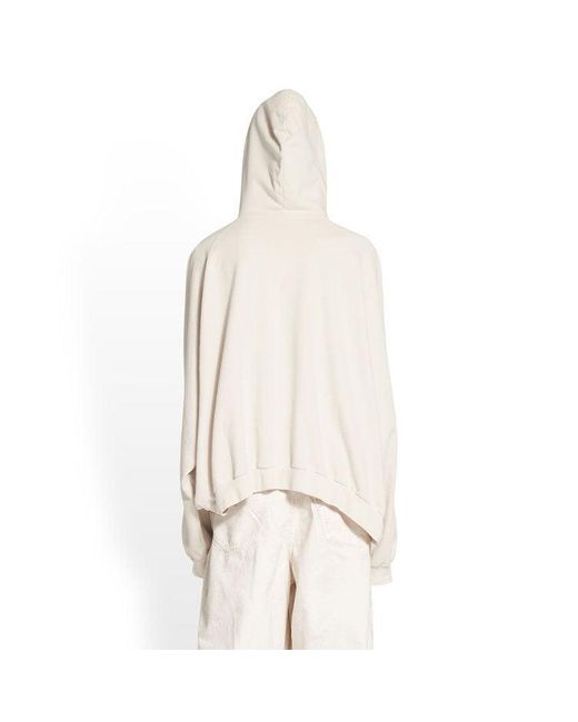 Balenciaga White Xxxl Patched T-Shirt Hoodie Oversized 'Ecru' for men