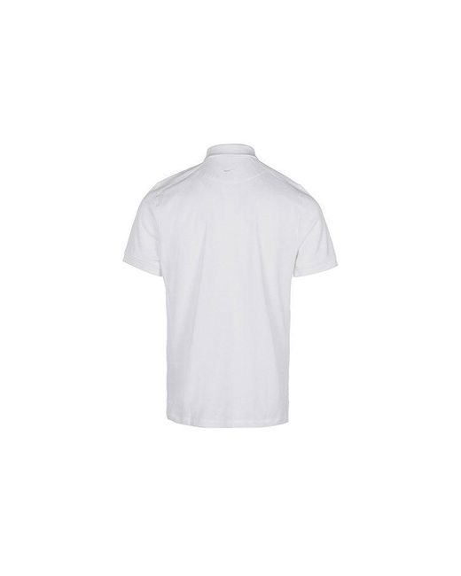 Nike White Solid Color Logo Embroidered Half-Fastening Pullover Short Sleeve Polo Shirt for men