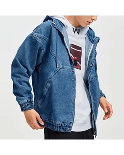 Li-ning Blue Way Of Wade Loose Fit Denim Hooded Jacket 'Denim' for men