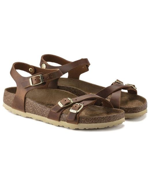 Birkenstock Brown (Wmns) Kumba Oiled Leather Narrow Fit 'Cognac'