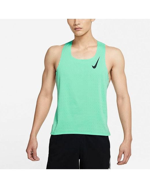 Nike Green Aeroswift Breathable Training Sports Running Vest for men