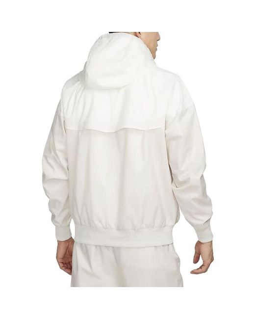 Nike White Sportswear Windrunner Hooded Jacket 'Light Orewood Sail' for men