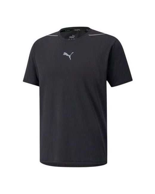 PUMA Black Outdoor Sports Running Round Neck Short Sleeve for men