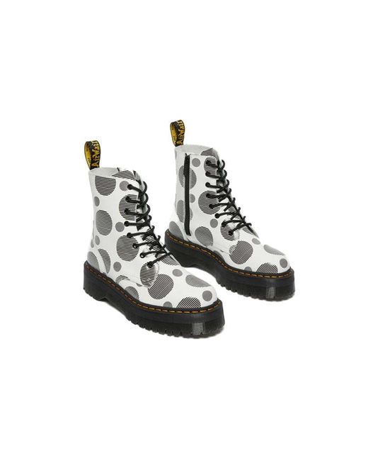 Dr. Martens Black (Wmns) Jadon Polka Dot Smooth Leather Platform Boots