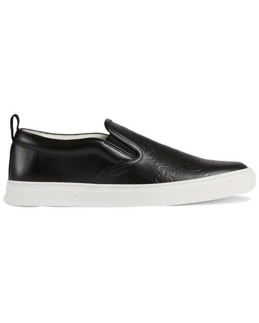 Gucci Black Slip-On 'Gg Embossed for men