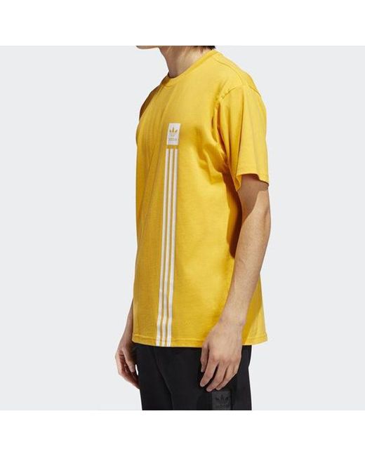 Adidas Yellow Originals Bb Pillar Tee Short Sleeve for men
