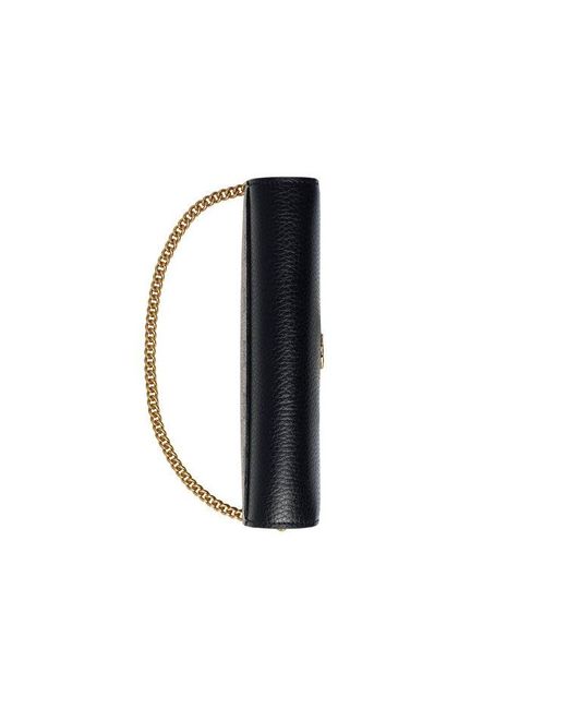 Gucci Metallic (Wmns) Gg Marmont Chain Wallet Ebony'