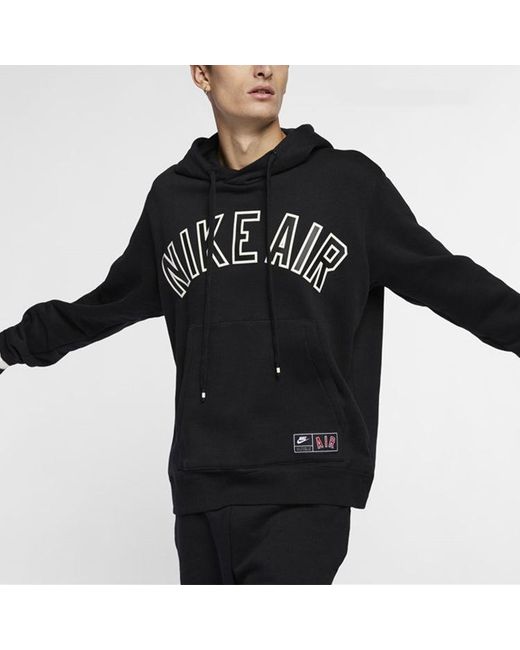 Nike Black Air Sportswear Casual Logo Print Fleeced for men